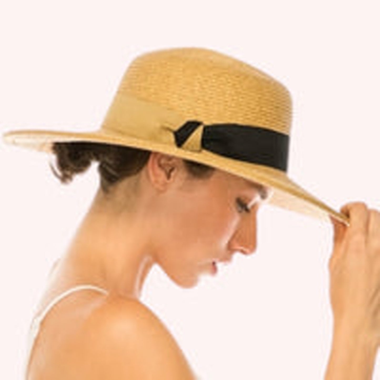 Straw Sun Hat w/ 2-Tone Band