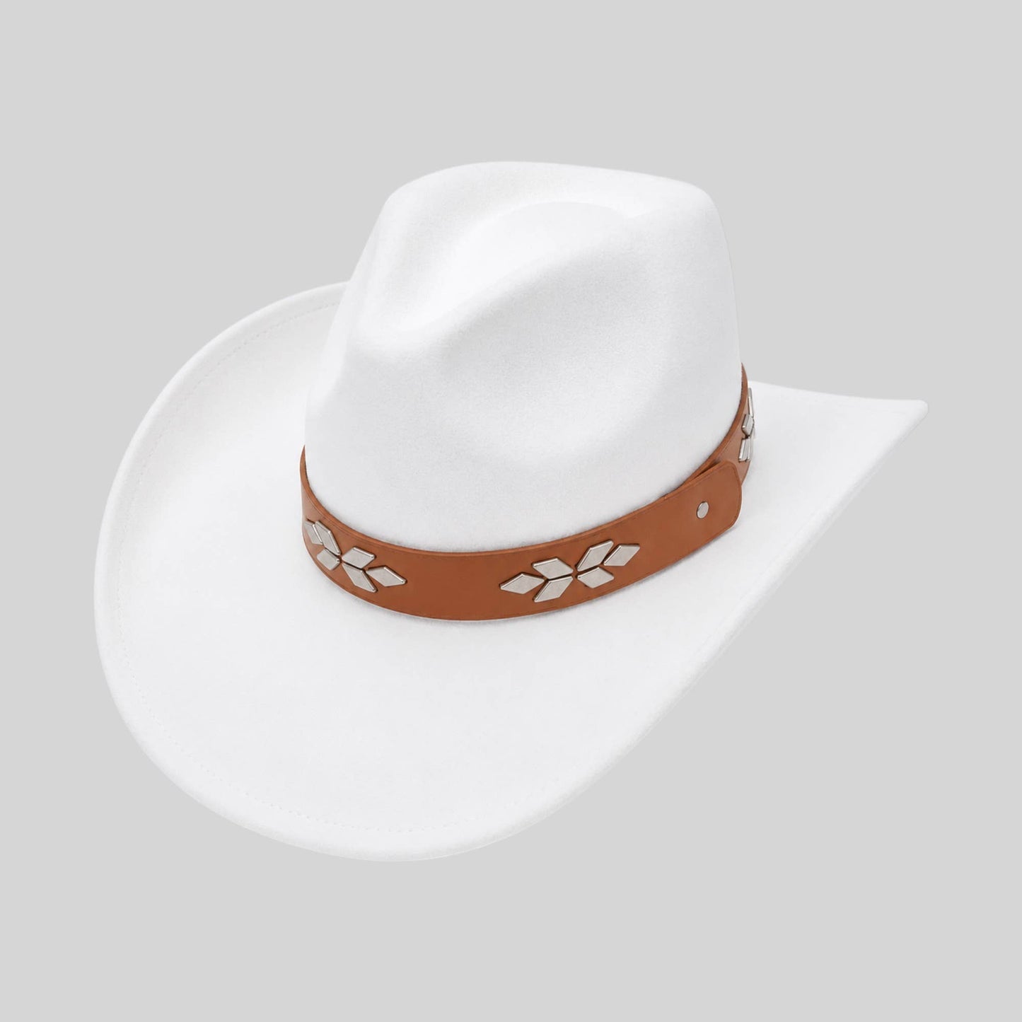 Western Leather Hat Band with Silver Conchos