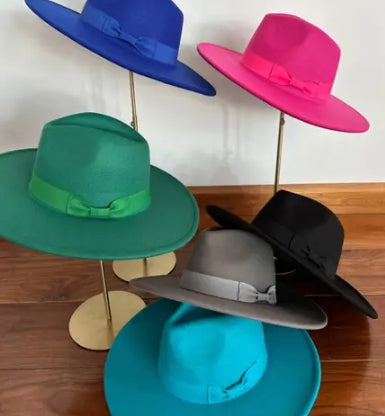 VEGAN FELT FEDORA  W/ BOW