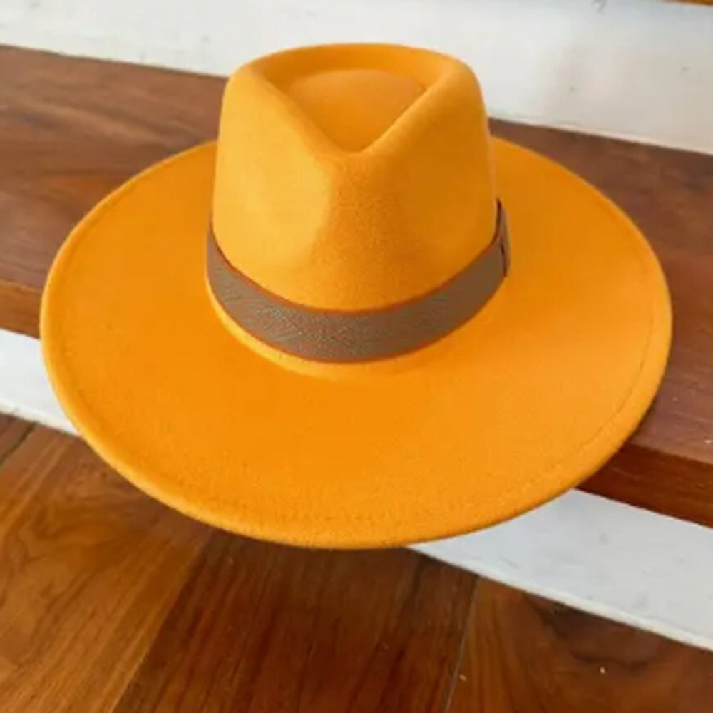 VEGAN FELT PANAMA HAT  W/ JACQUARD TAPE