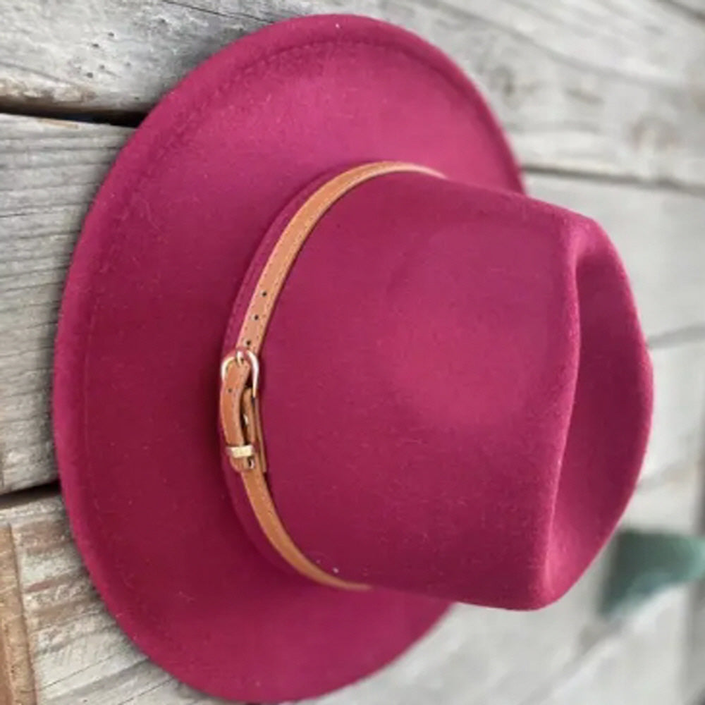 VEGAN FELT PANAMA WITH LEATHER BELT