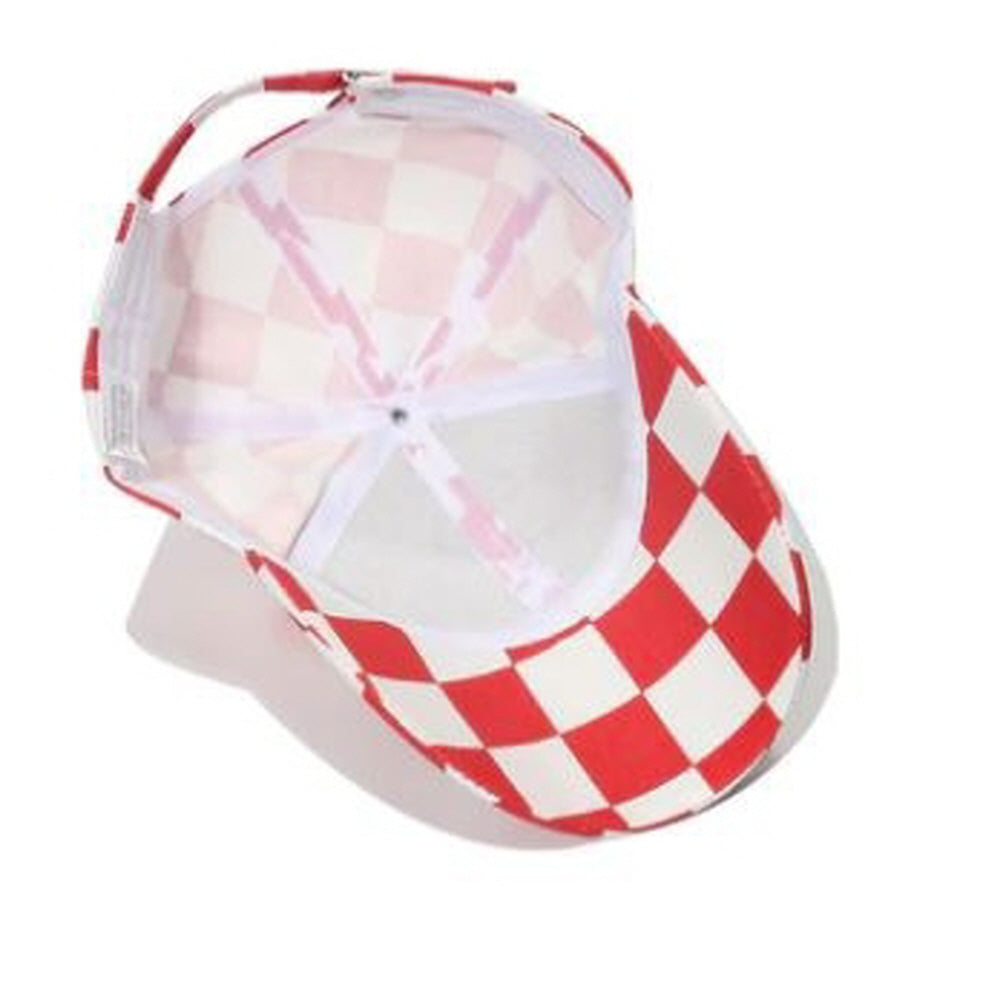 CHECKER PLAID PRINT CAP HAT