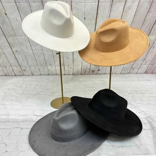 VEGAN SUEDE FEDORA HAT