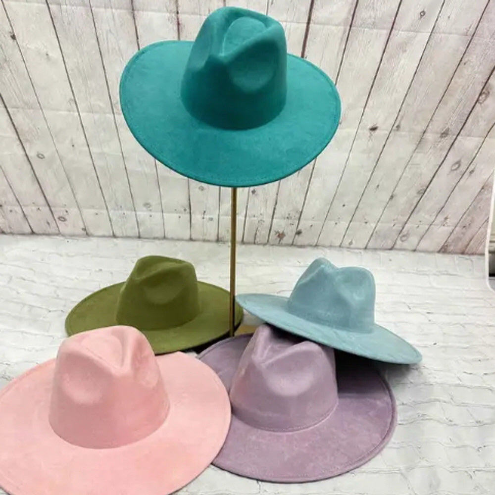 VEGAN SUEDE FEDORA HAT