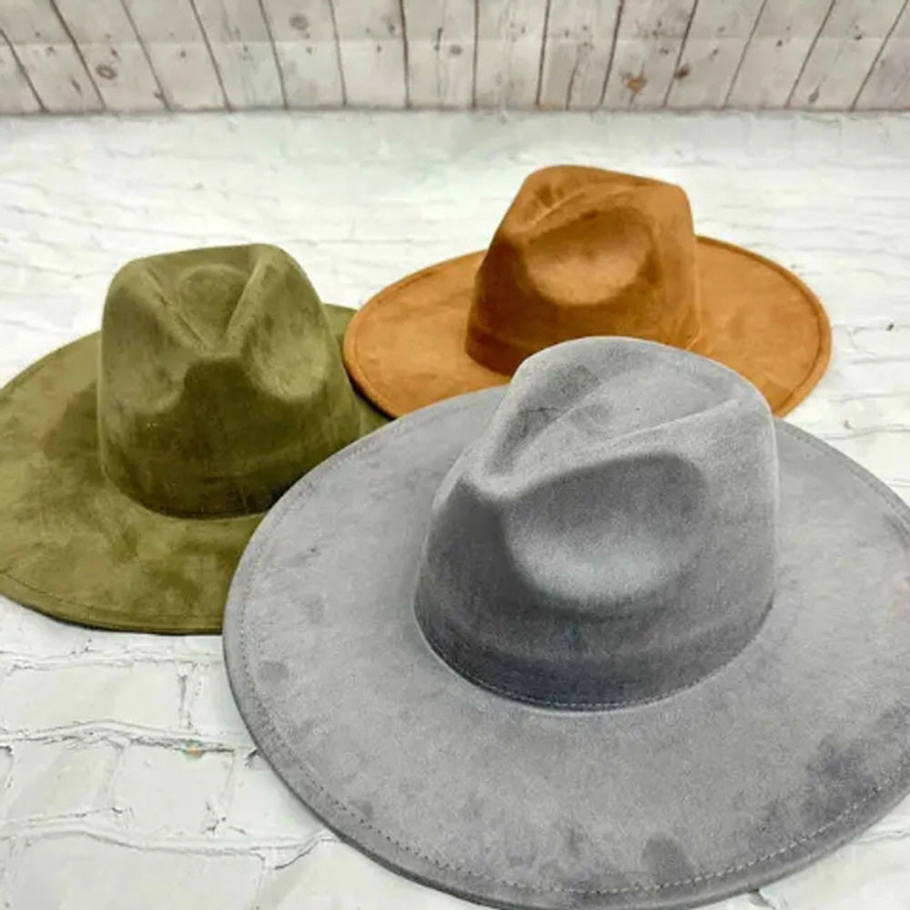 VEGAN SUEDE FEDORA HAT