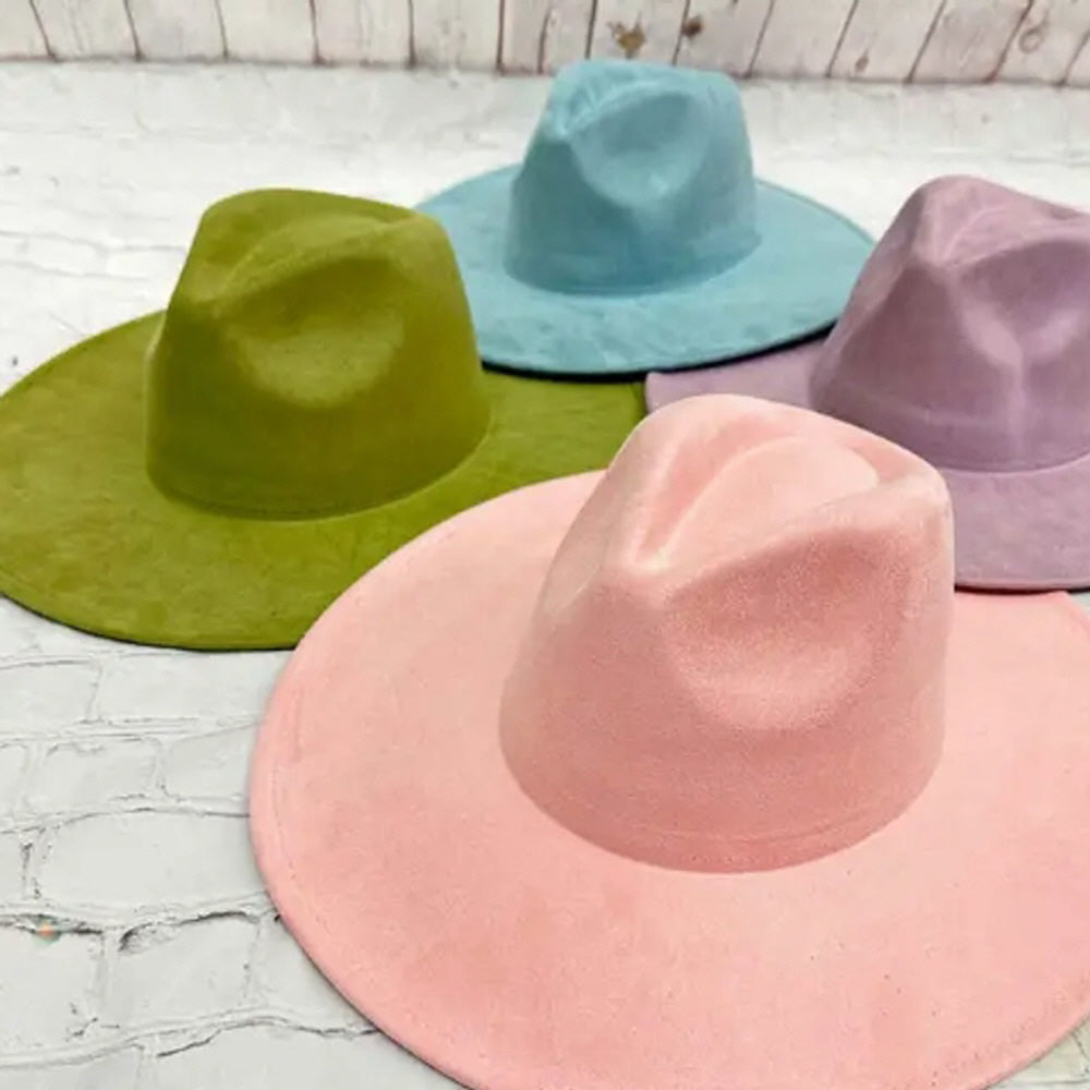 VEGAN SUEDE FEDORA HAT