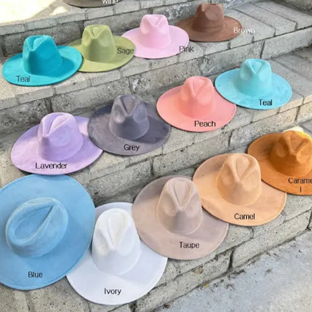 VEGAN SUEDE FEDORA HAT