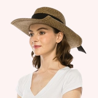 Packable Straw Cowgirl Hat w/ Bow