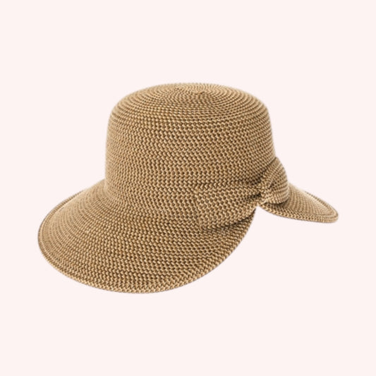 Heather Straw Split Back Sun Hat – Stylish & UPF 50+