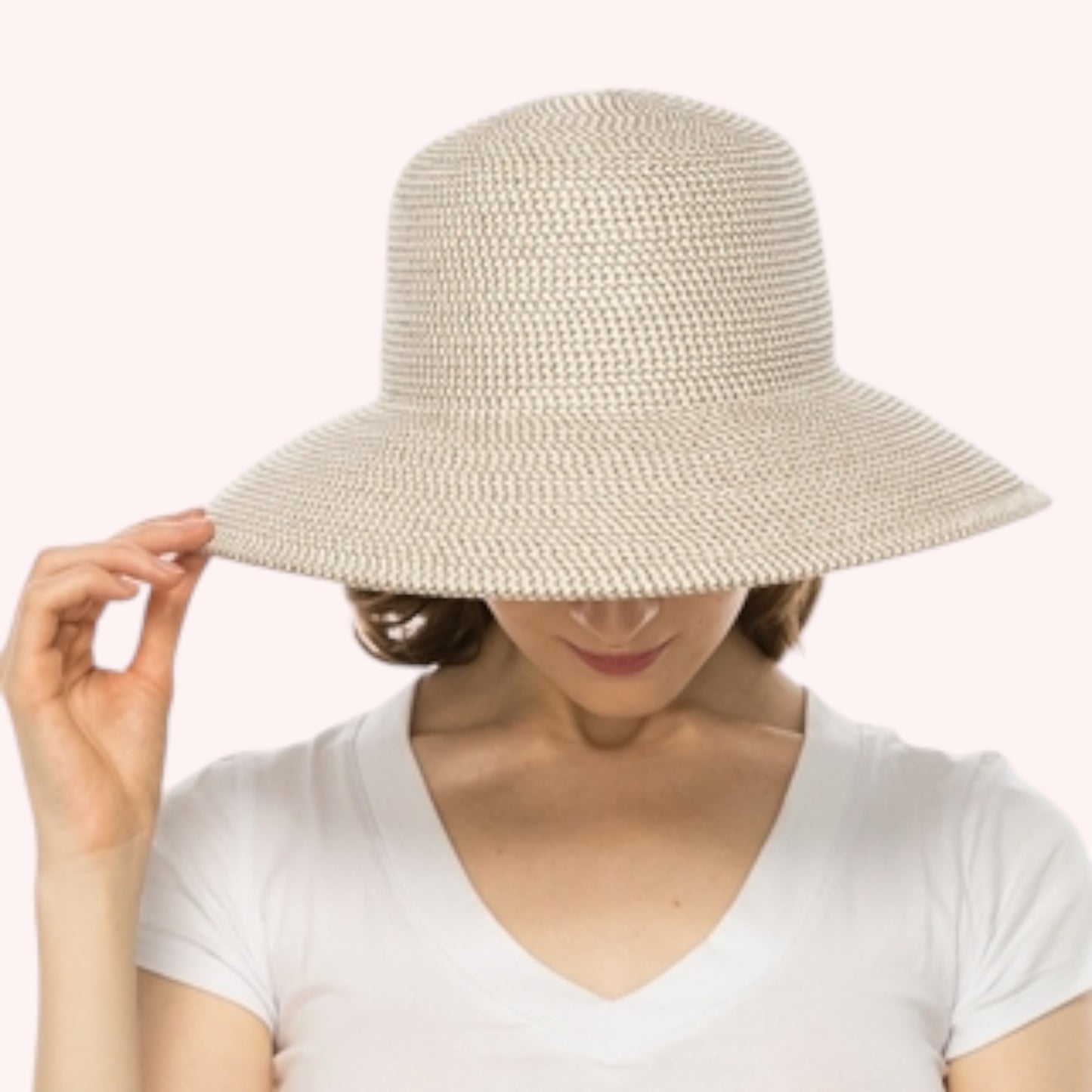 Heather Straw Split Back Sun Hat