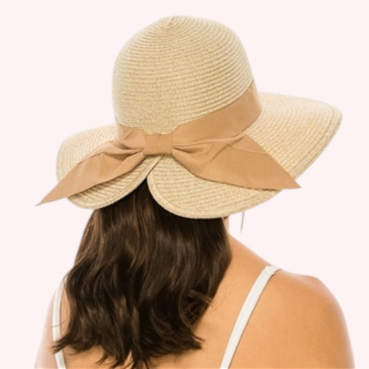 Foldable Sun Hat w/ Bow – Washable, Packable & UPF 50+