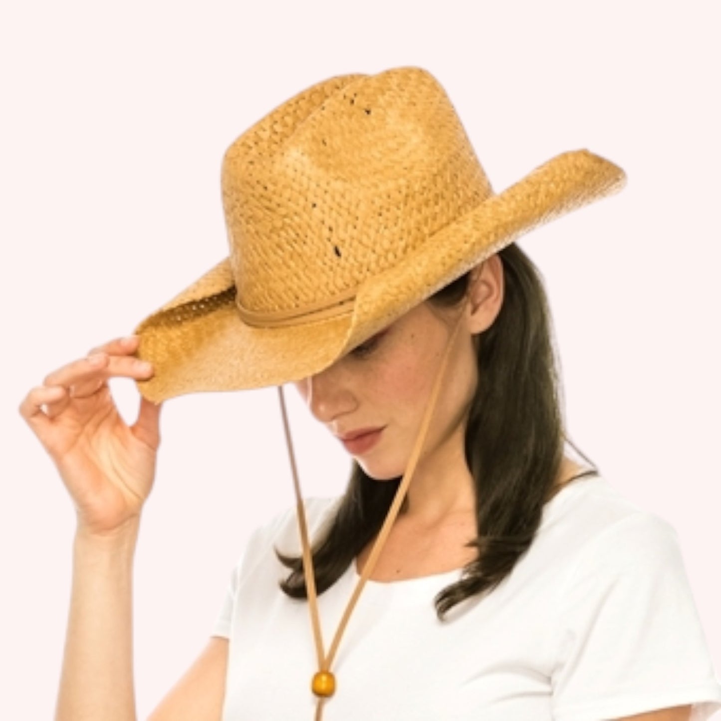 Handwoven Straw Cowboy Hat – Shapeable & Unisex Design