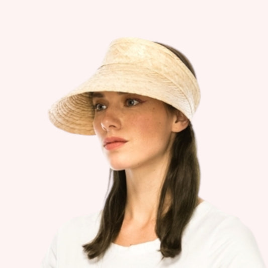 Natural Palm Leaf Visor – Handmade & UPF 50+ Sun Protection