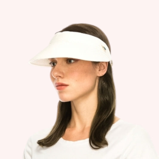 Straw Visor w/ Stretch Tie – Lightweight & Adjustable Fit