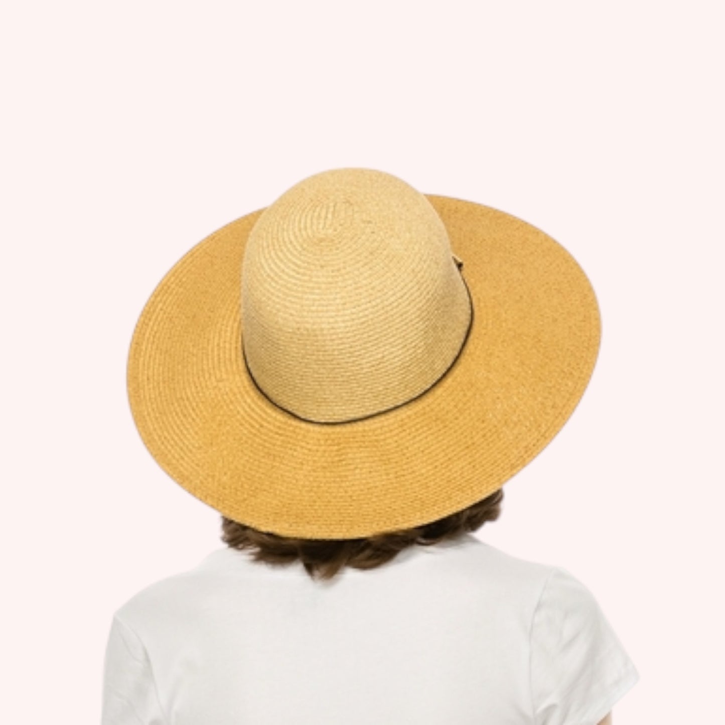 Two-Tone Sun Hat w/ Gold Accent – Packable & UPF 50+