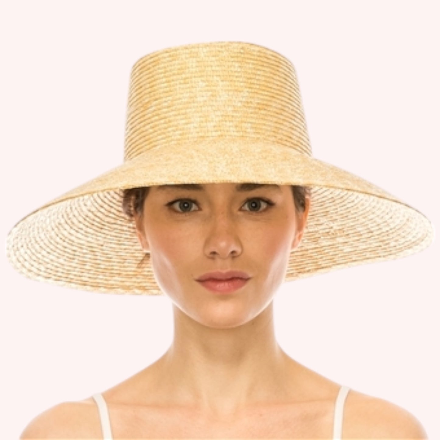 Fine Wheat Straw Lampshade Hat – UPF 50+ Adjustable Fit