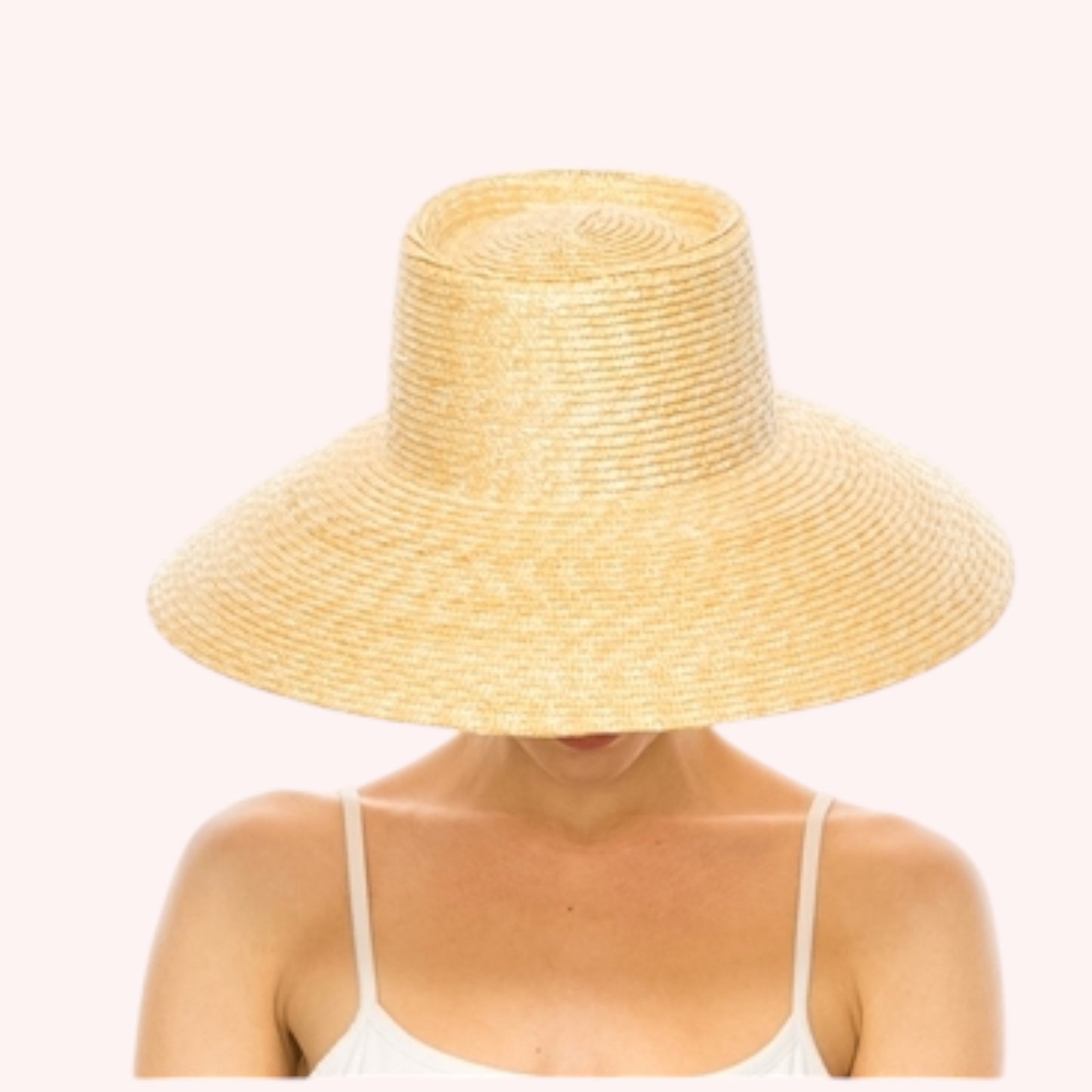 Fine Wheat Straw Lampshade Hat – UPF 50+ Adjustable Fit