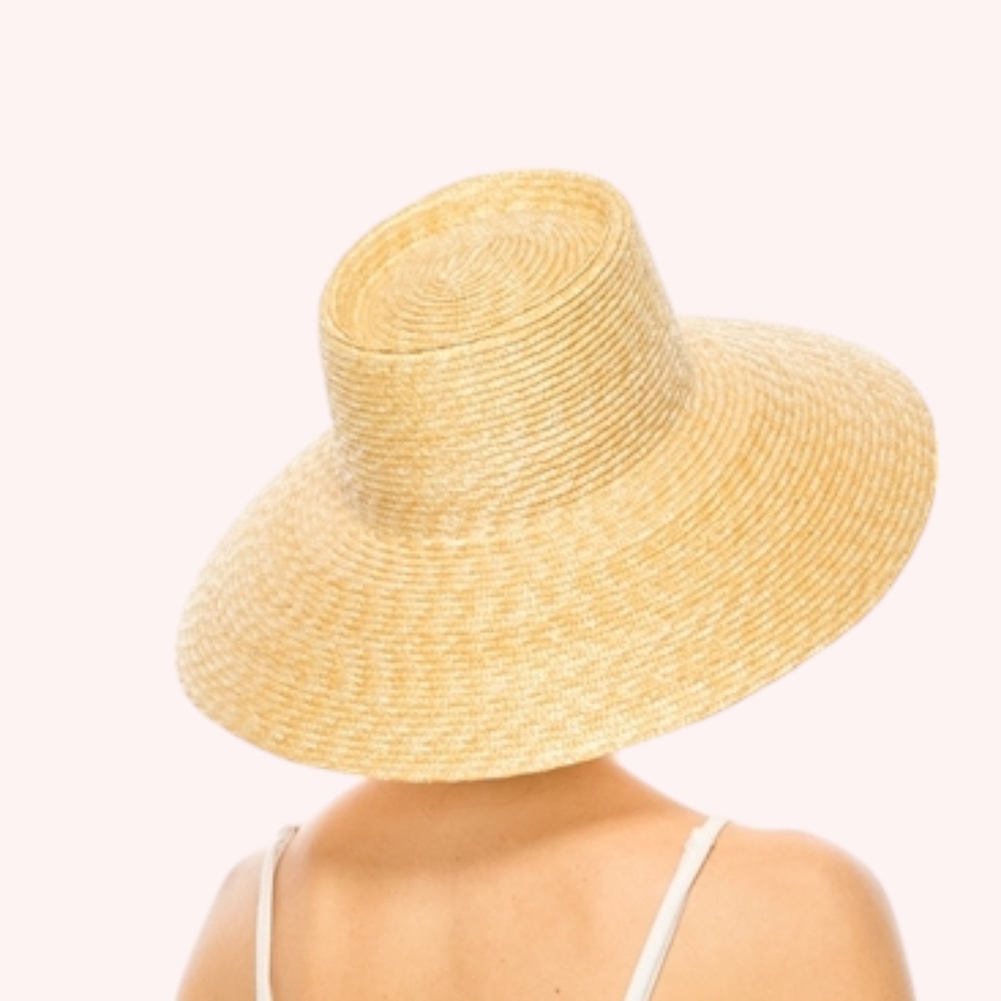 Fine Wheat Straw Lampshade Hat – UPF 50+ Adjustable Fit