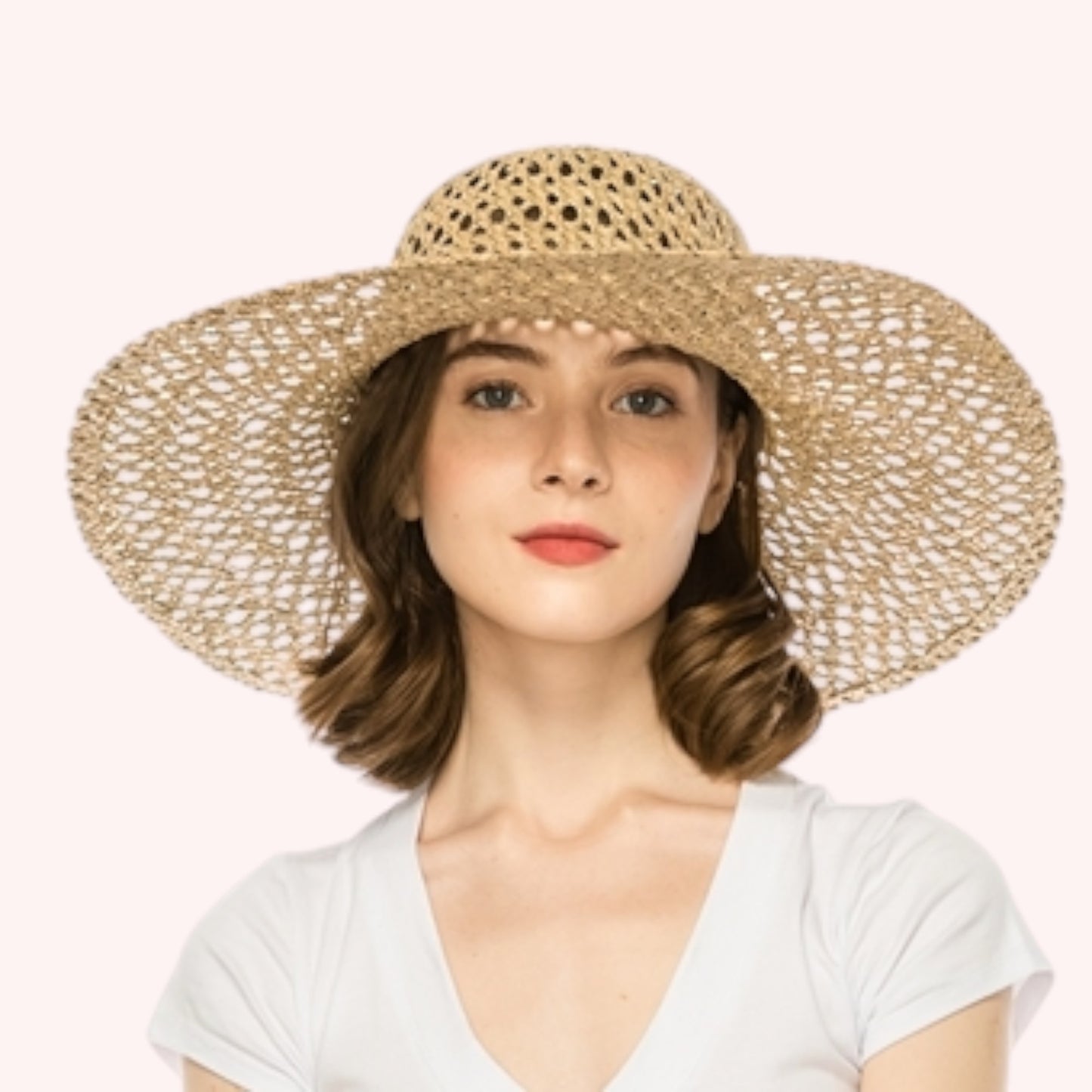 Open Weave Seagrass Straw Hat – Handwoven