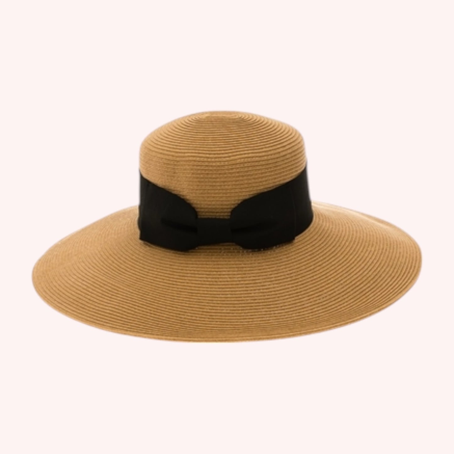 Down brim Straw Hat with Wide Bow