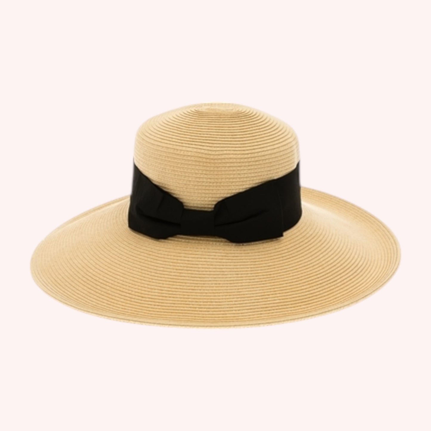 Down brim Straw Hat with Wide Bow