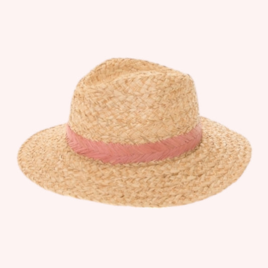 Raffia Panama Hat w/ Color Stitching – Handmade & UPF 50+