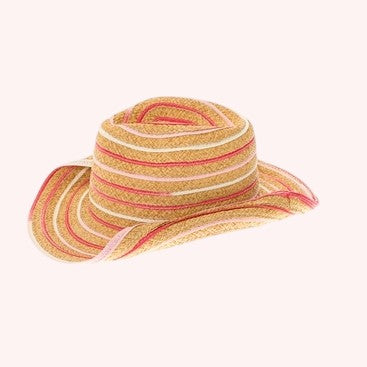 Kid’s Colorful Straw Cowboy Hat – Packable & Adjustable