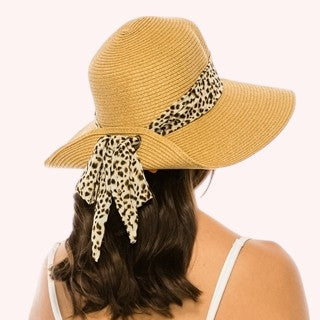 Sun Hat w/ Leopard Sash