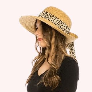 Sun Hat w/ Leopard Sash