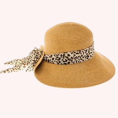 Sun Hat w/ Leopard Sash