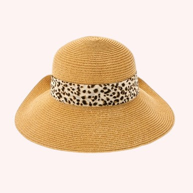 Sun Hat w/ Leopard Sash