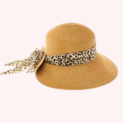 Sun Hat w/ Leopard Sash