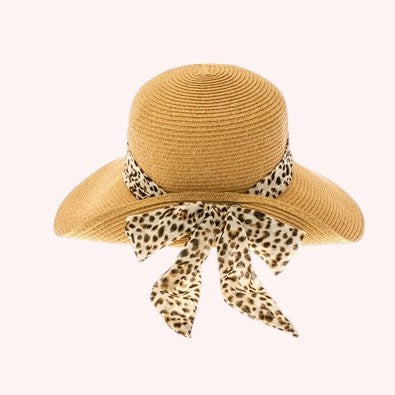 Sun Hat w/ Leopard Sash