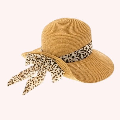 Sun Hat w/ Leopard Sash