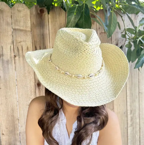 Hand woven straw cowboy cowboy hat