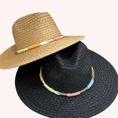 Multi-Color Straw Band Hat – Stylish & Sun-Safe