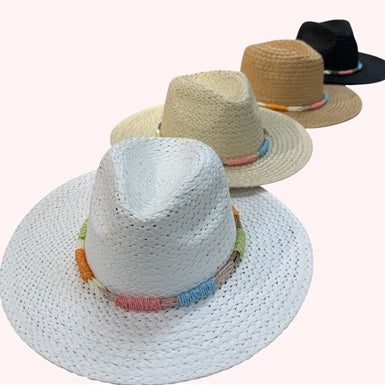 Multi-Color Straw Band Hat – Stylish & Sun-Safe