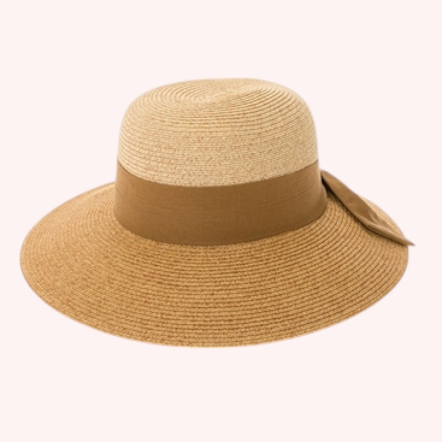 Two-Tone Heather Sun Hat w/ Sash – Chic, Packable & UPF 50+