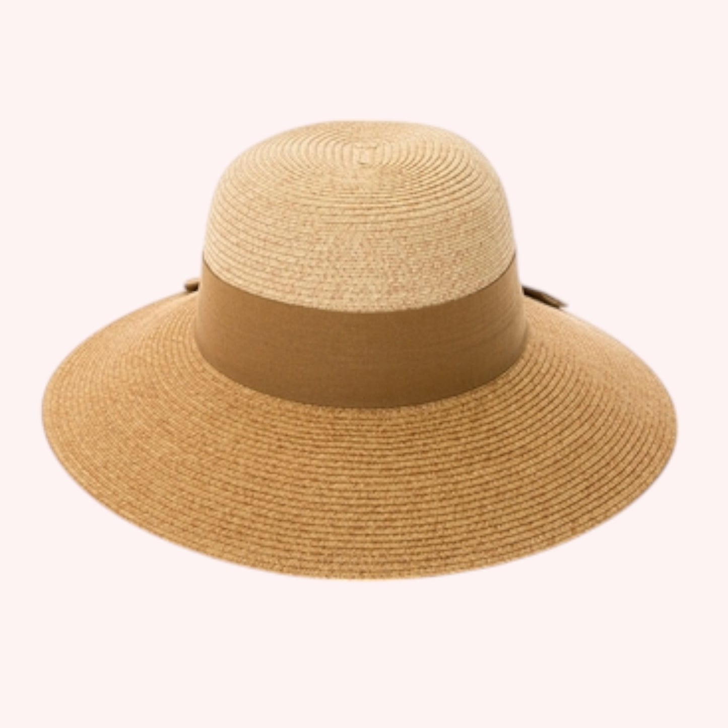 Two-Tone Heather Sun Hat w/ Sash – Chic, Packable & UPF 50+