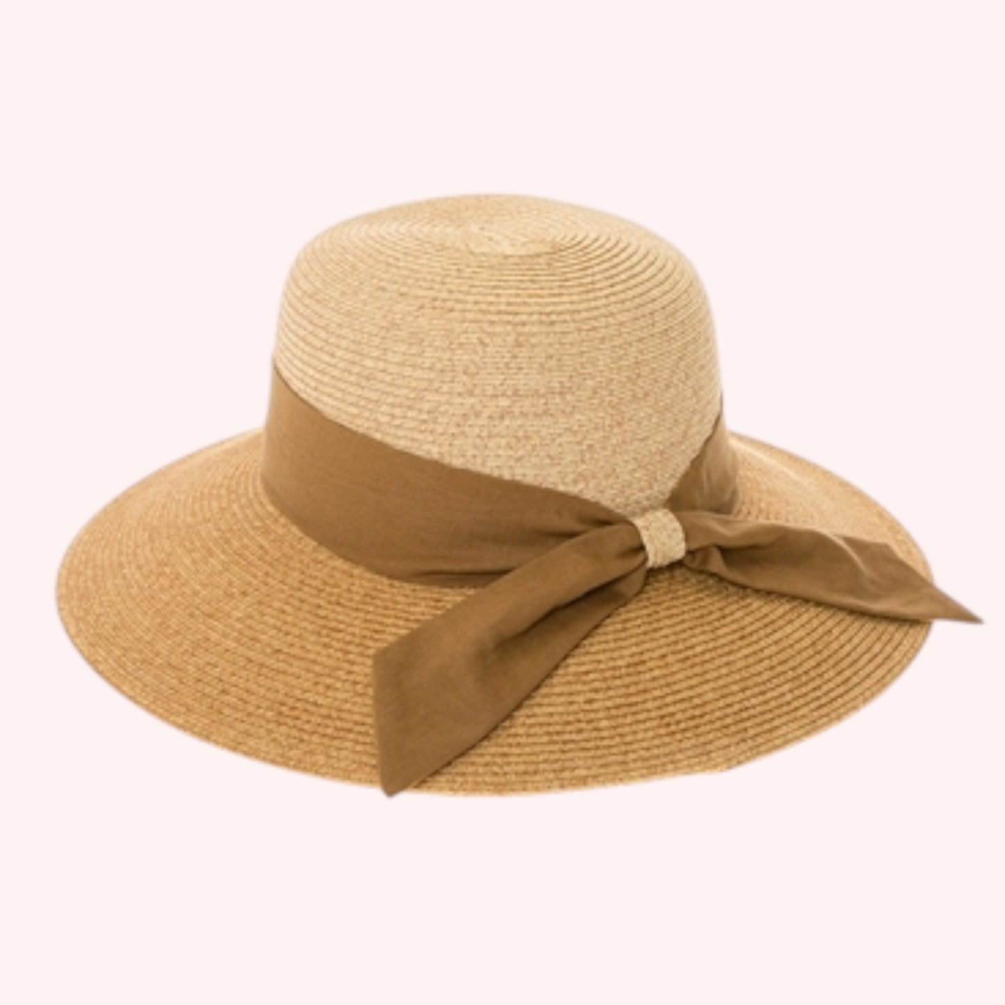 Two-Tone Heather Sun Hat w/ Sash – Chic, Packable & UPF 50+