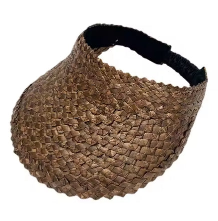 Palm Luxe Straw Visor — Adjustable Braided Sun Shield