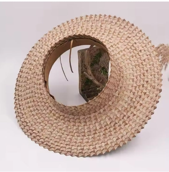 Sculpted Shade Visor — Wide Brim Woven Topless Hat