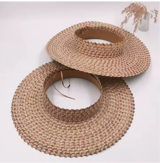 Sculpted Shade Visor — Wide Brim Woven Topless Hat