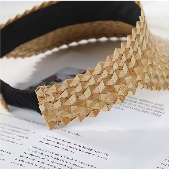 Palm Luxe Straw Visor — Adjustable Braided Sun Shield