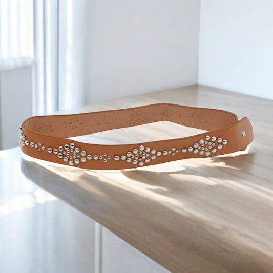 HAT BAND – TEXTURED LEATHER W/ ALL-AROUND STUD PATTERN