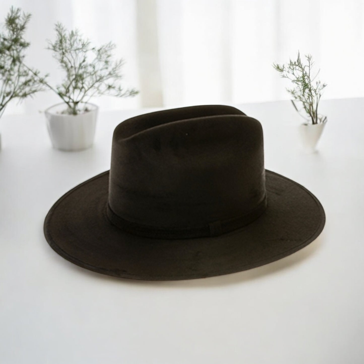 Flat Brim Cowboy in Premium Suede