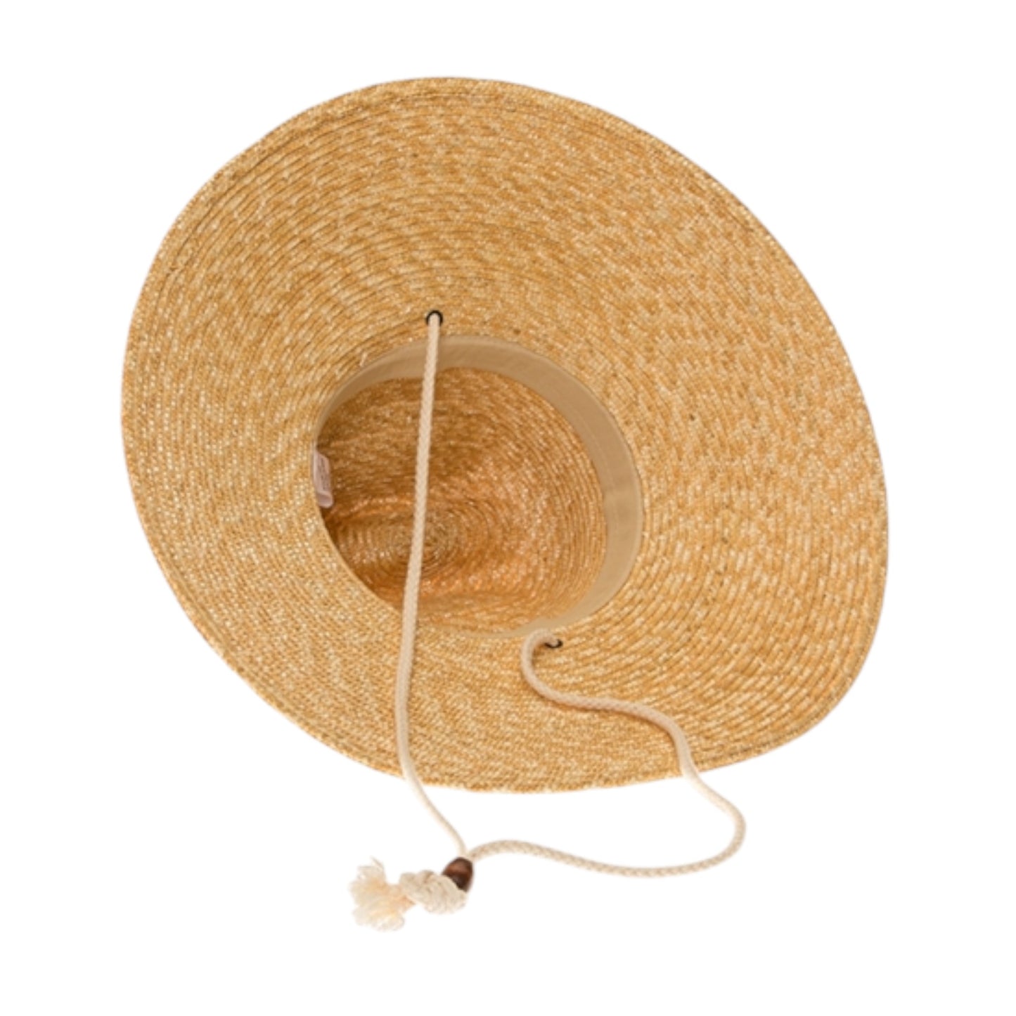 Structured lifeguard-style hat in fine wheat straw