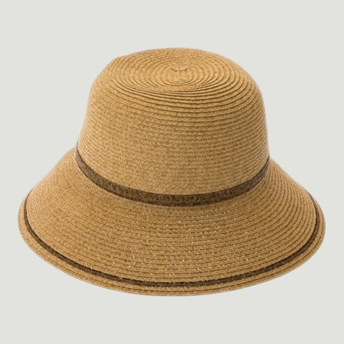 UPF 50+ Packable Straw Sun Hat Wide Brim w/ Bow | Faceframer