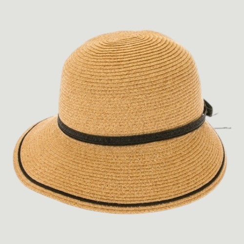 UPF 50+ Packable Straw Sun Hat Wide Brim w/ Bow | Faceframer