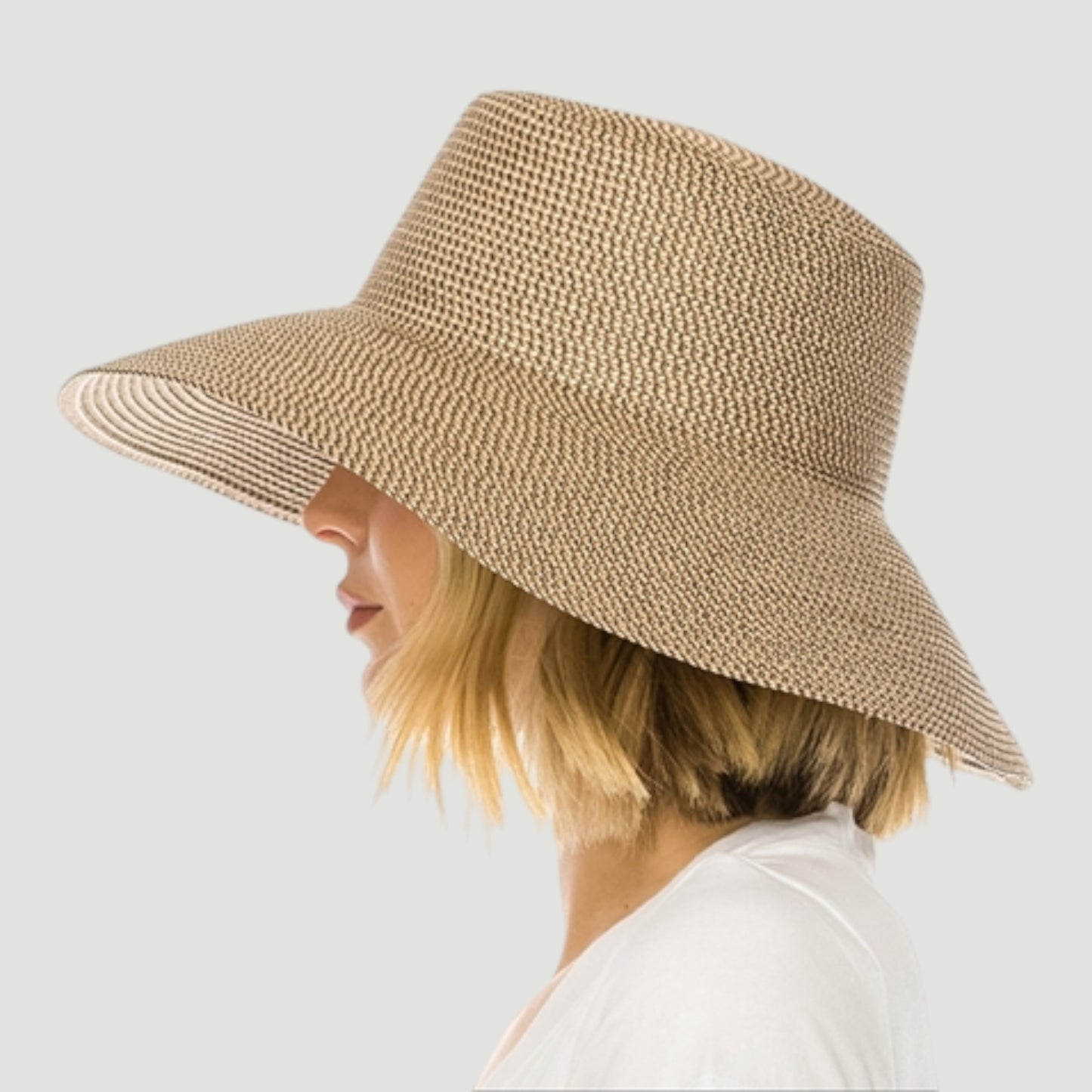 Wide Brim Downbrim Sun Hat | UPF 50+ Oversized Straw Hat 5.5 Inch Brim